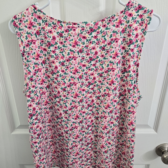 Croft & Barrow Women's Tank Top - Pink and Green Floral - Picture 3 of 3